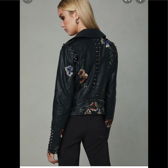 Frank Lyman Design NWT Embroidered Moto Jacket size L - Picture 5 of 16